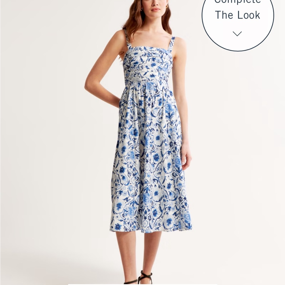 The A&F Emerson Poplin Wide Strap Midi Dress